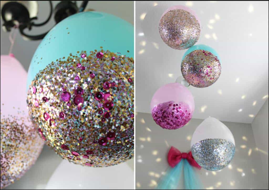 Glitter balloons garland